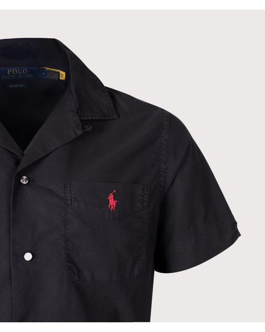Polo Ralph Lauren Black Classic Fit Short Sleeve Oxford Camp Shirt for men