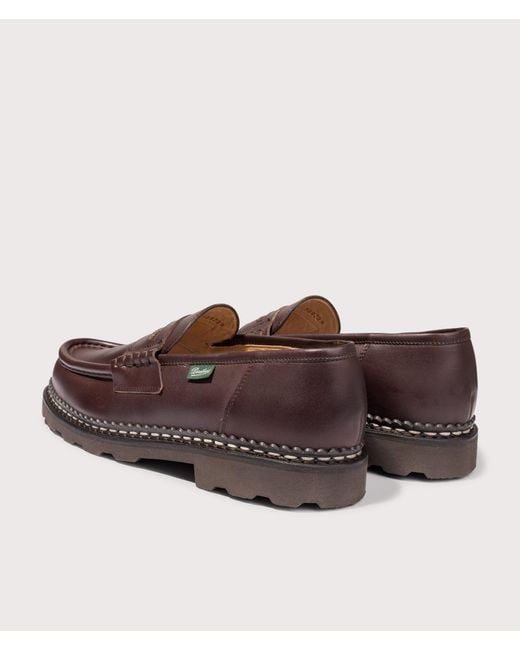 Paraboot Brown Reims Smooth Leather Moccasins for men
