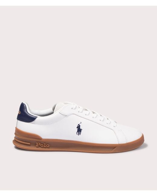 Polo Ralph Lauren White Heritage Court Ii Leather Suede Low Top Sneakers for men