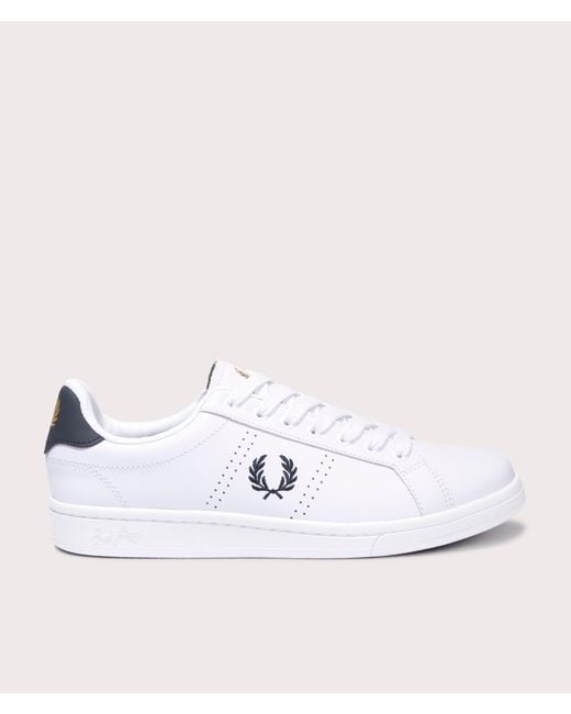 Fred Perry White B721 Leather Trainers for men