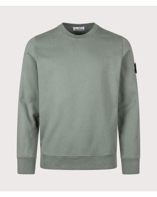 Stone Island Gray Organic Cotton Fleece Sweatshirt for men