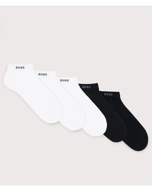 Boss Natural 5 Pack Uni Color Ankle Socks for men
