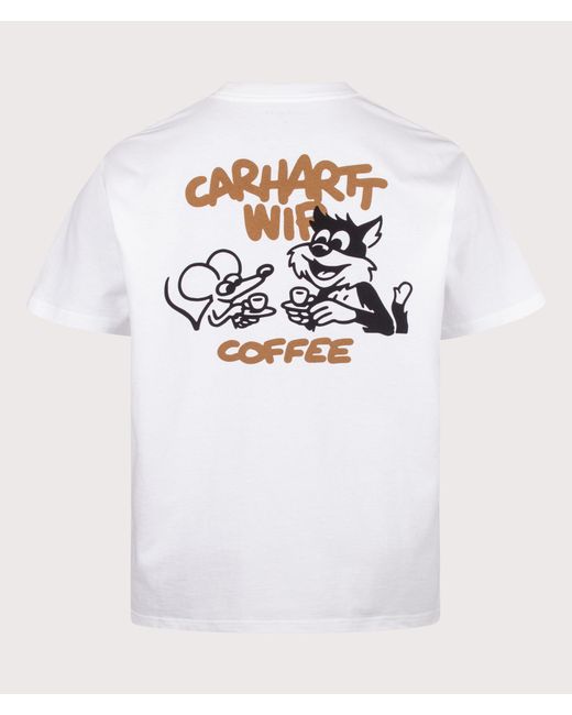 Carhartt White Loose Fit Coffee Break T-Shirt for men