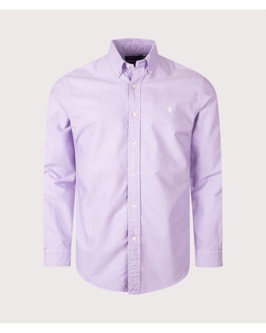 Polo Ralph Lauren Purple Custom Fit Garment-Dyed Oxford Shirt for men