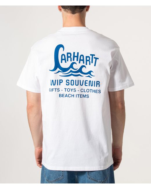 Carhartt Blue Loose Fit Waves T-Shirt for men