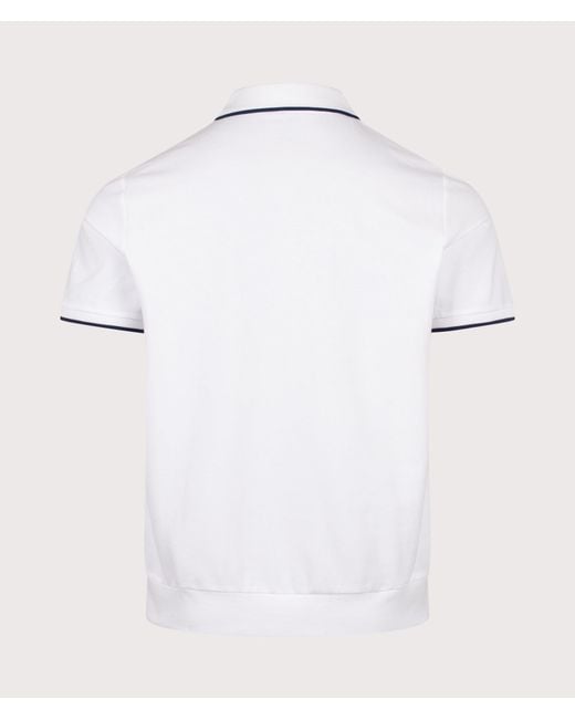 Polo Ralph Lauren White Classic Fit Stretch Mesh Zip Polo Shirt for men
