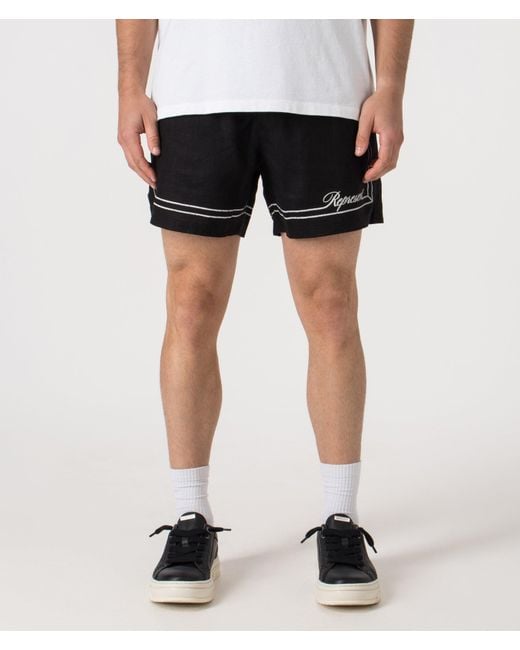 Represent Black Border Shorts for men