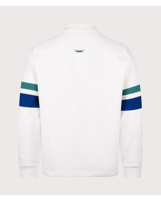 Fred Perry Blue Regular Fit Tipped Sleeve Collared Sweatshirt for men