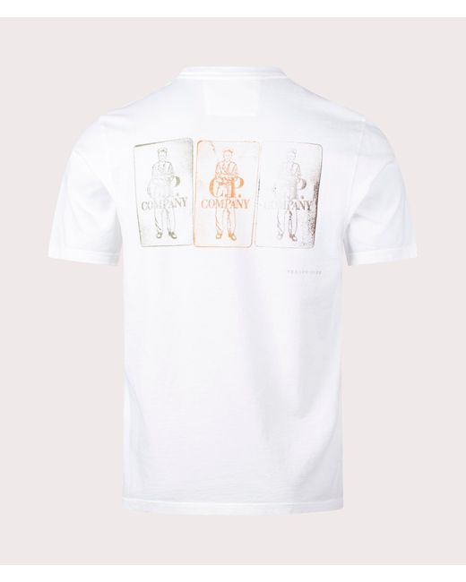 C P Company White Triple British Sailor Back Print T-shirt for men