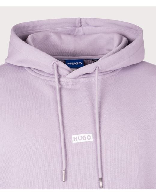 HUGO Purple Relaxed Fit Nazardo Hoodie for men