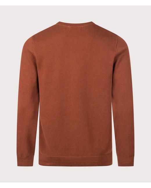 Fred Perry Brown Regular Fit Piqué Stitch Jumper for men