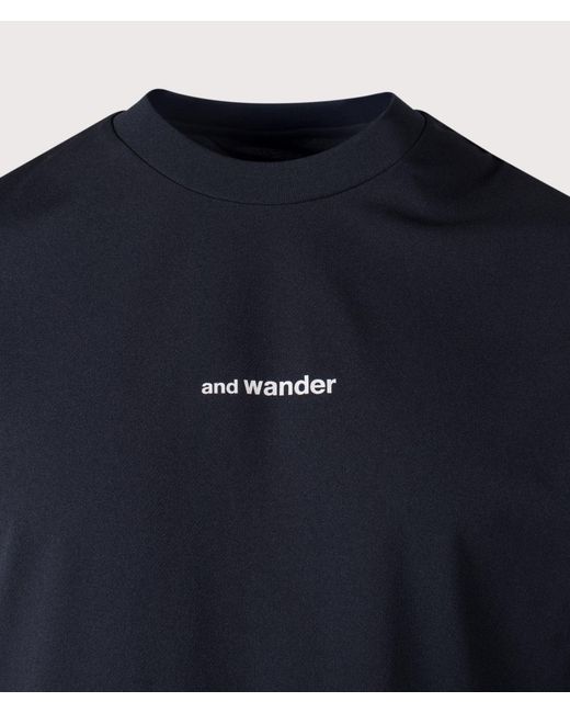 And Wander Blue Dry Mesh T-Shirt for men
