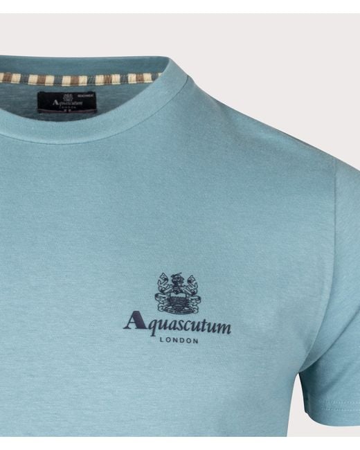 Aquascutum Blue Beach Basic Small Logo T-shirt for men