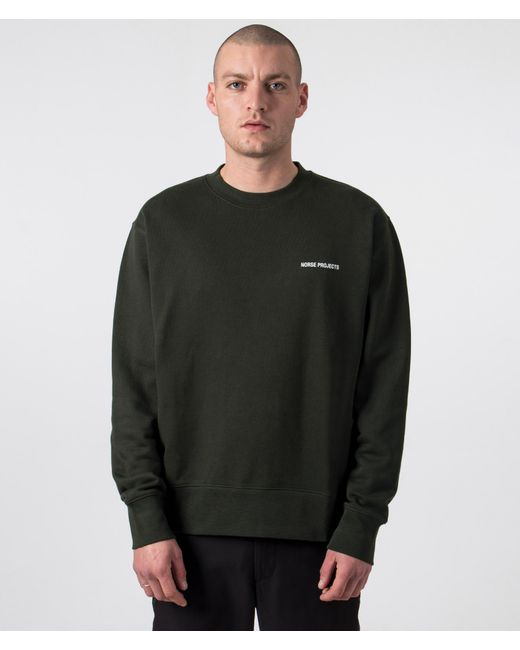 Norse Projects Black Relaxed Fit Arne Organic Logo Sweatshirt for men