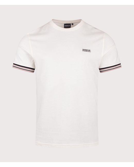 Barbour White Burnwood Tipped Cuff T-Shirt for men