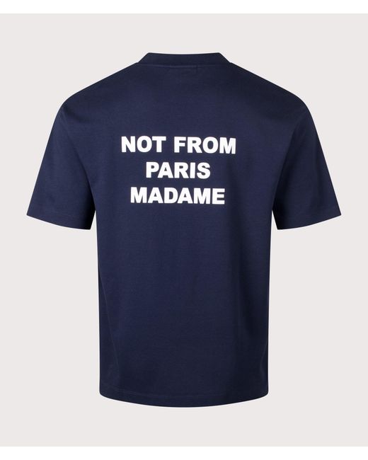 Drole de Monsieur Blue Slogan T-Shirt for men