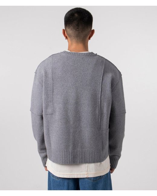 A_COLD_WALL* Gray * Construct Knit Crewneck Jumper for men