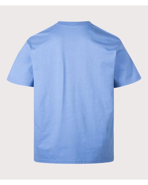 Carhartt Blue Loose Fit Bumper Stickers T-Shirt for men