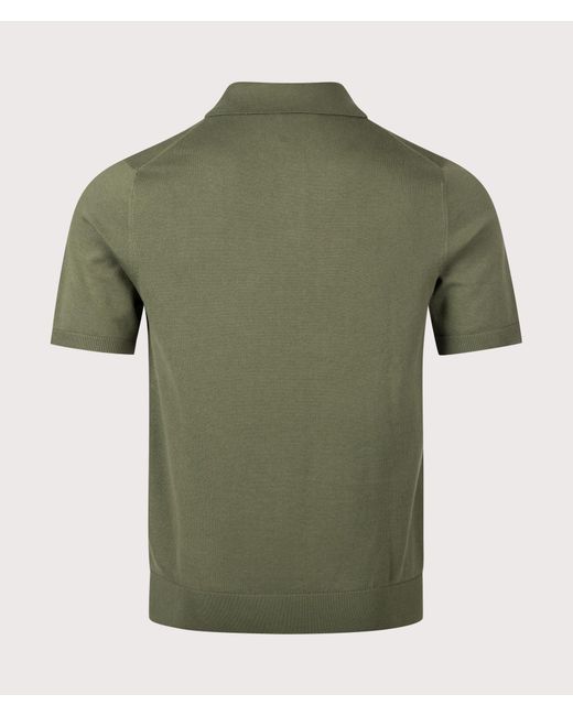 Paul Smith Green Regular Fit Zebra Badge Knitted Polo Shirt for men
