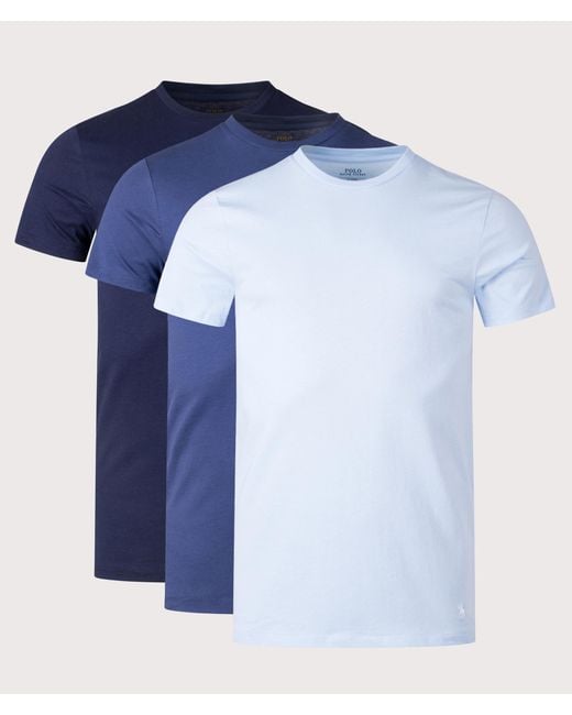 Polo Ralph Lauren Blue 3 Pack Slim Fit Crewneck Loungewear T-Shirt for men