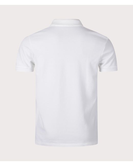 Polo Ralph Lauren White Custom Slim Fit Cotton Pique Polo Shirt for men