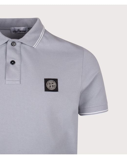 Stone Island Blue Slim Fit Organic Cotton Polo Shirt for men