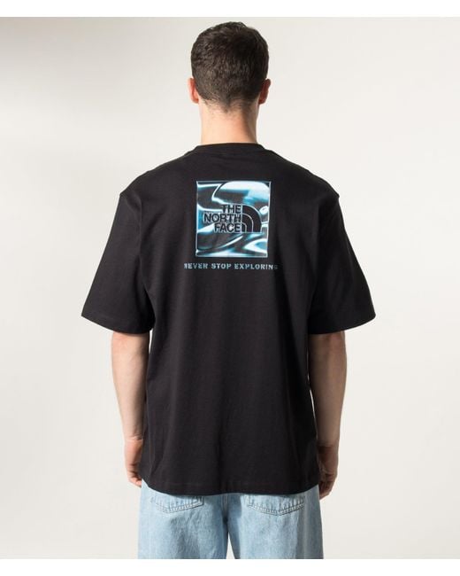 The North Face Blue Oversized Fit Liquid Nse Box Graphic T-Shirt for men