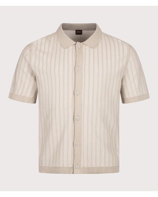 Boss Natural Relaxed Fit Kodd Knitted Polo Shirt for men