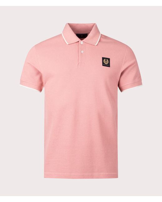 Belstaff Pink Tipped Polo Shirt for men