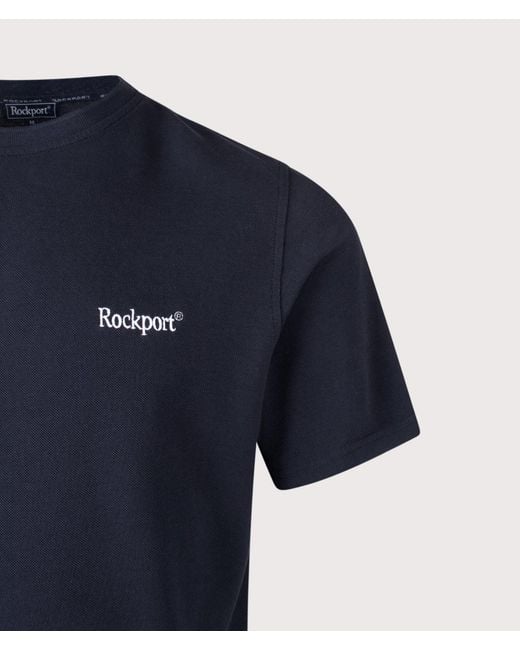 Rockport Blue Relaxed Fit Rocester Piqué Logo T-Shirt for men