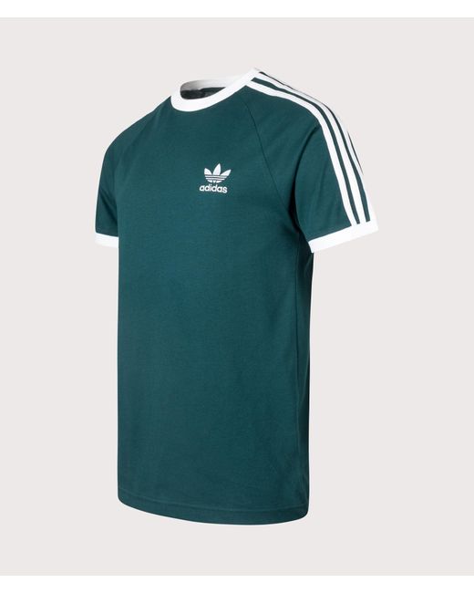 Adidas Originals Green Slim Fit Adicolour 3 Stripes T-Shirt for men