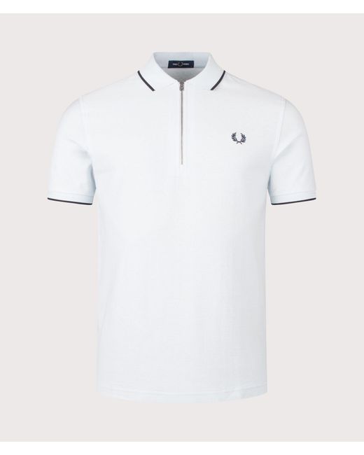 Fred Perry White Regular Fit Crepe Piqué Polo Shirt for men