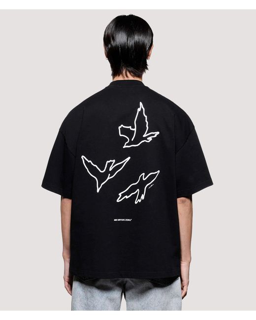 MKI Miyuki-Zoku Black Box Fit Flight T-Shirt for men