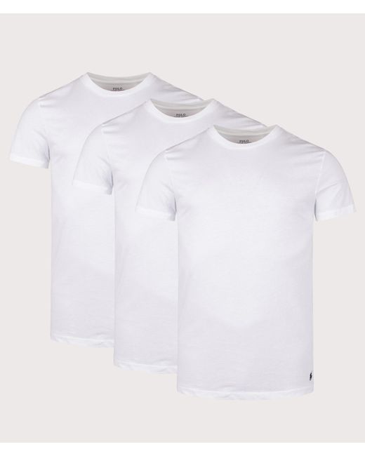 Polo Ralph Lauren White 3 Pack Slim Fit Crewneck Loungewear T-Shirt for men