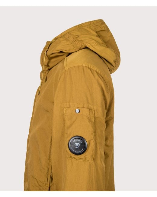 C P Company Yellow T-St Nylon Hooded Lens Overshirt for men