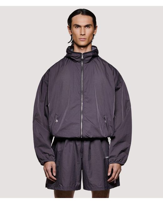 MKI Miyuki-Zoku Purple Box Fit Hyperlight Hooded Wind Jacket for men