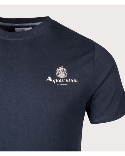 Aquascutum Blue Active Small Logo T-shirt for men