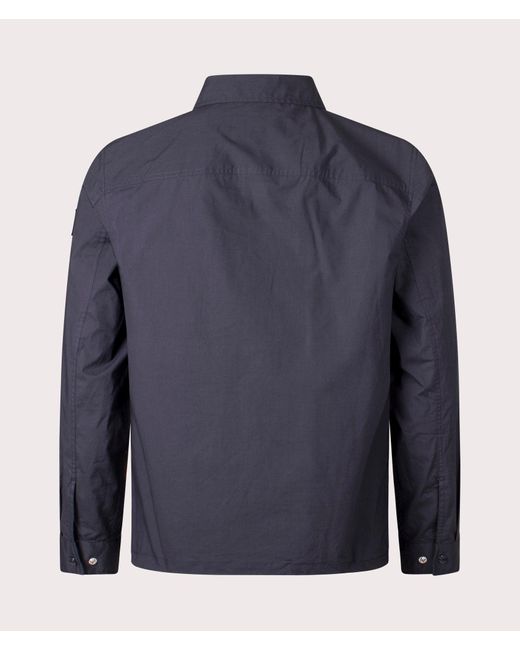 Belstaff Blue Hawking Quarter Zip Overshirt for men
