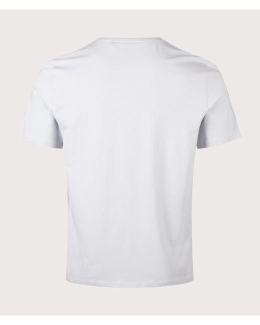 Boss White Regular Fit Stripe Tape T-Shirt for men