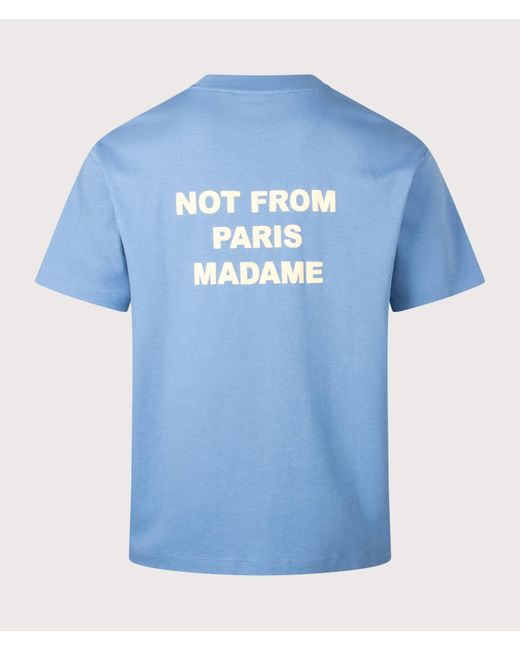 Drole de Monsieur Blue Slogan T-Shirt for men