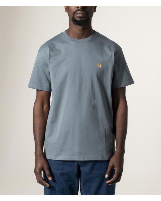 Carhartt Blue Loose Fit Chase T-Shirt for men