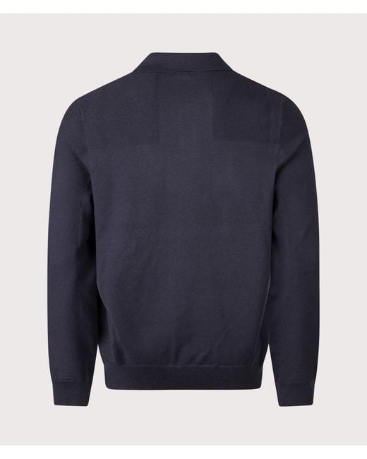 Boss Blue Regular Fit Long Sleeve Momentum X Knitted Polo Shirt for men