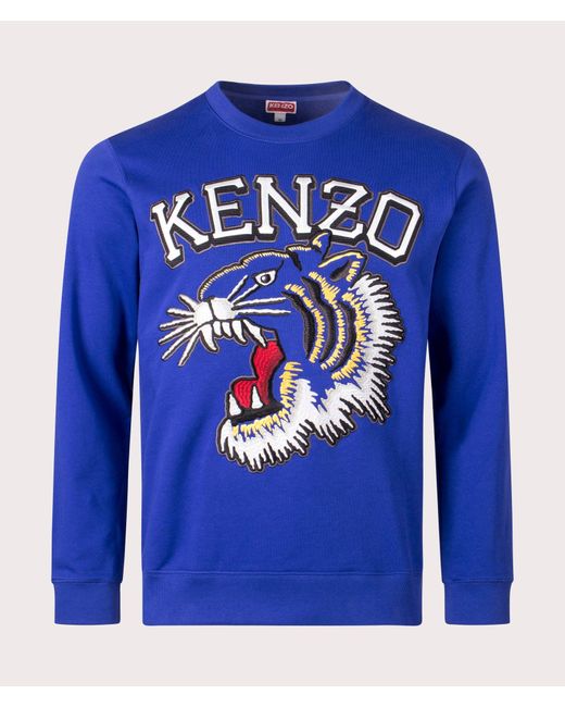 KENZO Blue Embroidered Tiger Sweatshirt for men