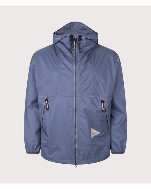 And Wander Blue Regular Fit Pertex Wind Jacket for men