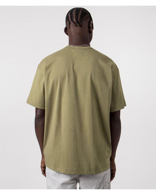 Comme des Garçons Green Script Hem Logo T-shirt for men
