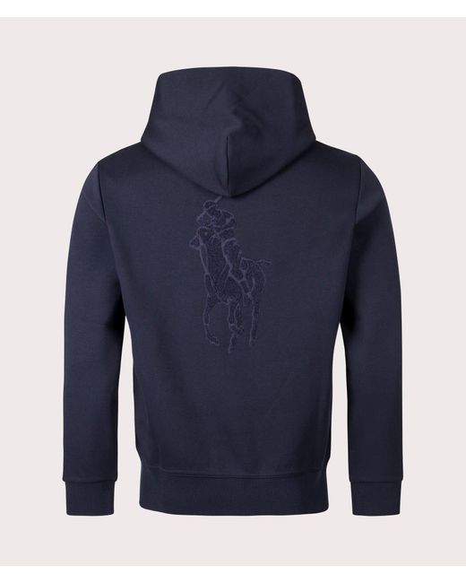Polo Ralph Lauren Logo Big Pony Double knit Hoodie in Blue for Men Lyst UK
