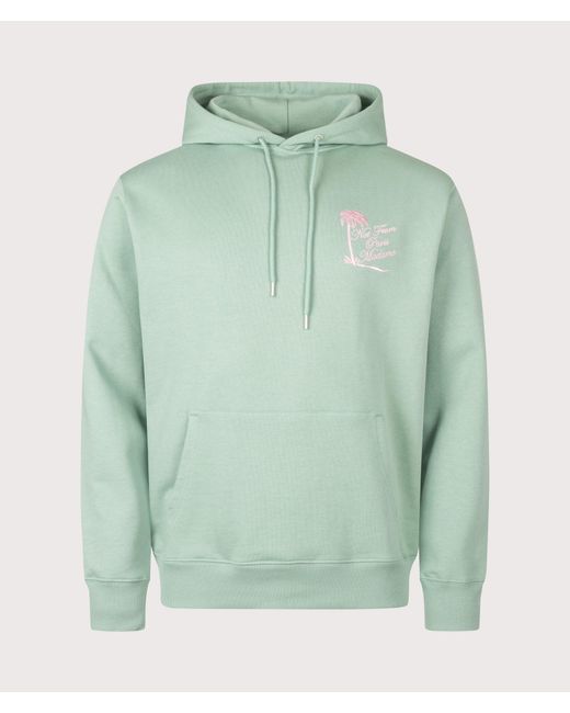 Drole de Monsieur Green Relaxed Fit Palm Slogan Hoodie for men