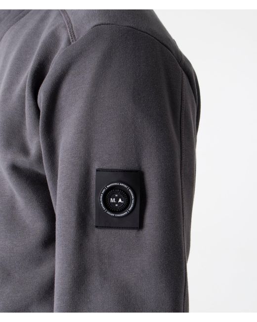 Marshall Artist Relaxed Fit Siren Quarter Zip Sweatshirt in Grey for