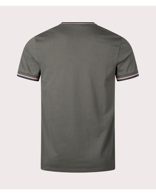 Fred Perry Gray Twin Tipped T-Shirt for men