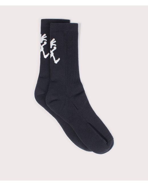 Gramicci Blue Running Man Logo Print Socks for men